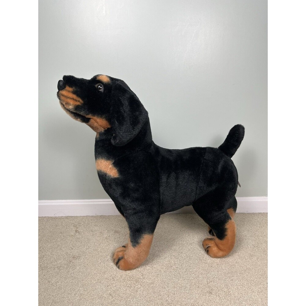 RARE Vintage Best Made Toys Rottweiler Dog Plush Large 23" Standing Discontinued
